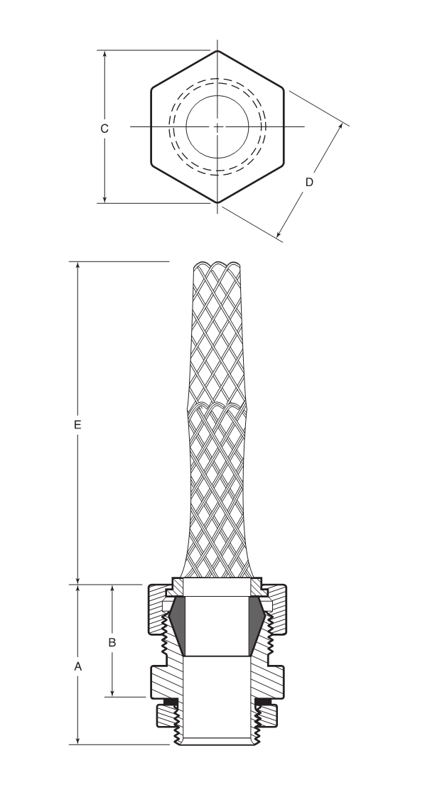 Part Number CGM100-500-563, Cord Grip Connectors with Strain